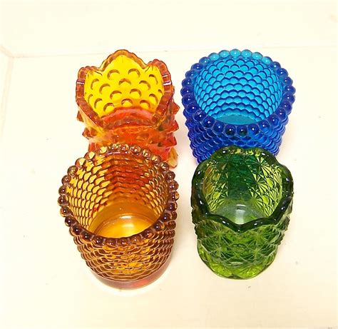 vintage glass votive candle holders by vintagebyalexkeller on Etsy