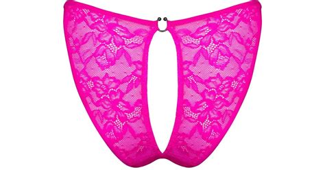 MONIQUE MORIN LINGERIE Hologram Ouvert Bikini Electric In Pink Lyst