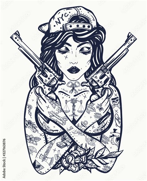 Bad girl. Chicano art. Criminal street culture. Favela style. Swag. Hip ...