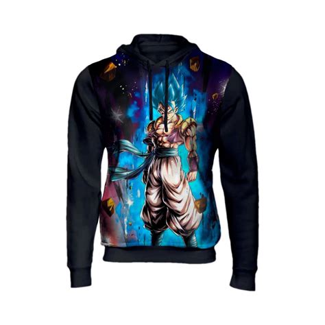 Moletom Blusa Dragon Ball Super Goku Ssj Blue Top Full D Preto