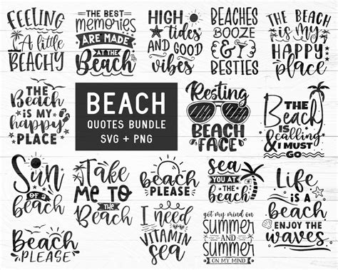 Beach Svg Png Bundle Cricut Cut Files Beach Sayings Tshirt Etsy Uk