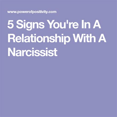 5 Signs Youre In A Relationship With A Narcissist Relationship With