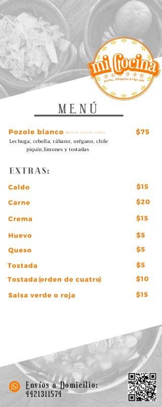 Menu Mi Cocina