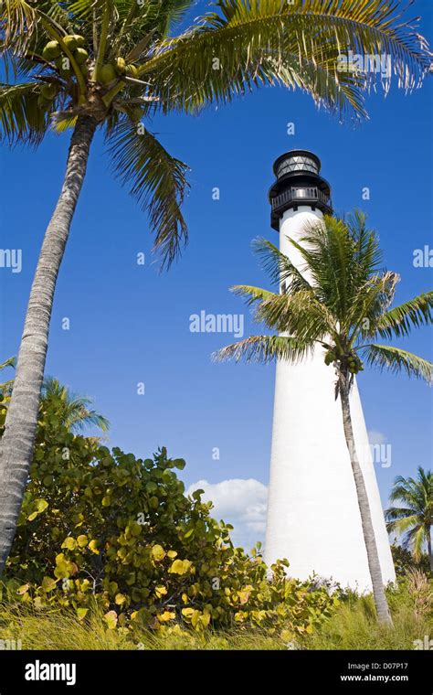 Cape Florida Lighthouse In Bill Baggs State Park Key Biscayne Miami