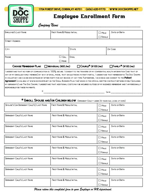 Fillable Online Employee Benefit Enrollment Form Template Jotform Fax