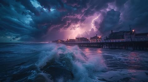 Free Photo Thunderstorm Over City