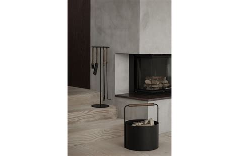 Blomus ASHI Brown Fireplace Set For Wall Mounting 5 Pieces Bath Living