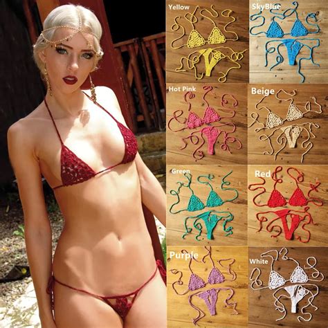 13 Color Handmade Crochet Micro Bikini G Thong String Beach Micro