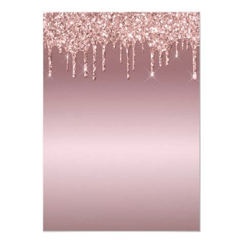 Elegant Rose Gold Glitter Drips Sweet Sixteen Invitation Zazzle