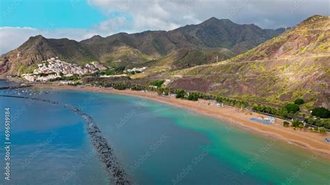 View From Above Of Ships And Beaches By The Colourful Houses On A