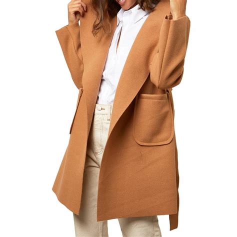 Camel Hooded Coat Brandalley