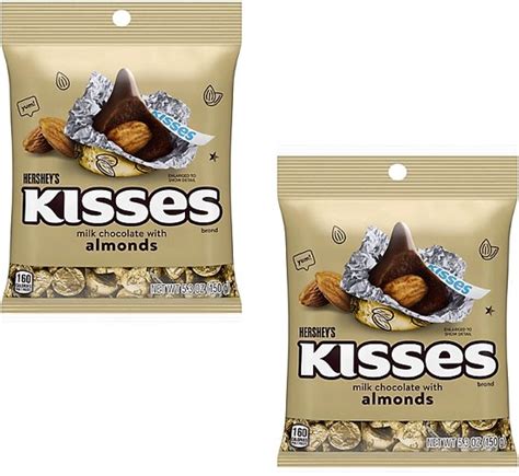 Hershey S Kisses Milk Chocolate With Almonds 127g X 2 Packets USA