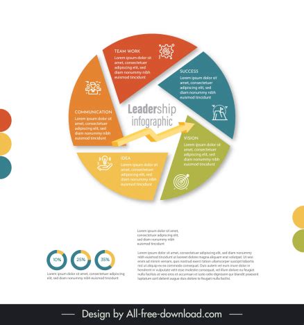 Leadership infographic template 3d arrow pipe chart vectors stock in ...