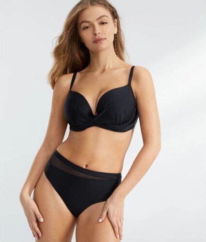 Panache NOIR Serenity Plunge Bikini Swim Top US 32D UK 32D EBay