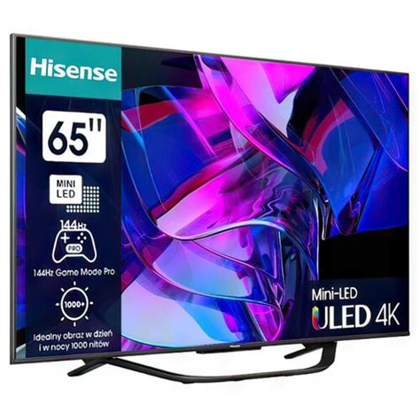 HISENSE 65U7KQ 65" MINILED 4K 144 Hz VIDAA Dolby Atmos Dolby Vision ...