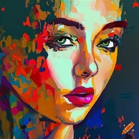 A Stunning Portrait Of A Graceful Woman Acrylic Painting Painting