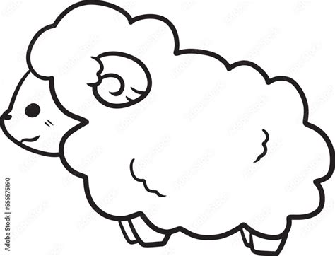 sheep cartoon doodle kawaii anime coloring page cute illustration ...