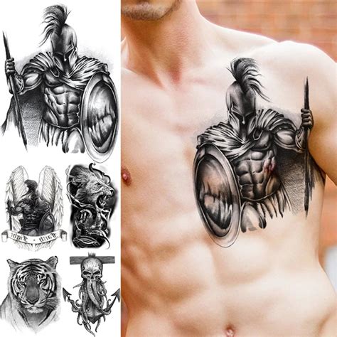 Spartan Warrior Chest Tattoo