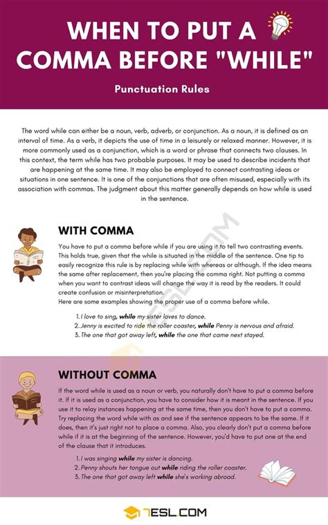 When To Put A Comma Before While Useful Rules And Examples • 7esl