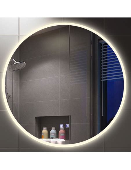 Empoli Bathroom Ip44 Led Round Mirror Touch Dimmer And Demister