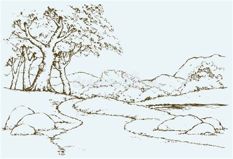 Mountain Scenery Drawing Outline - jhayrshow