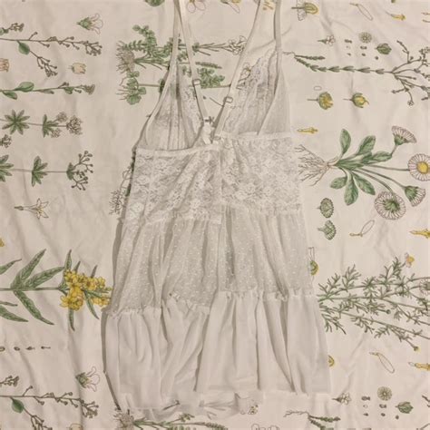 Babydoll White Lingerie Dress Top White Lace Depop