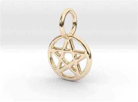 Tiny Pentagram Pendant Solid 14k Gold Pentacle Etsy