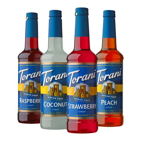 Torani Sugar Free Soda Syrup Variety Pack - 25.4 Fl Oz (Pack of 4