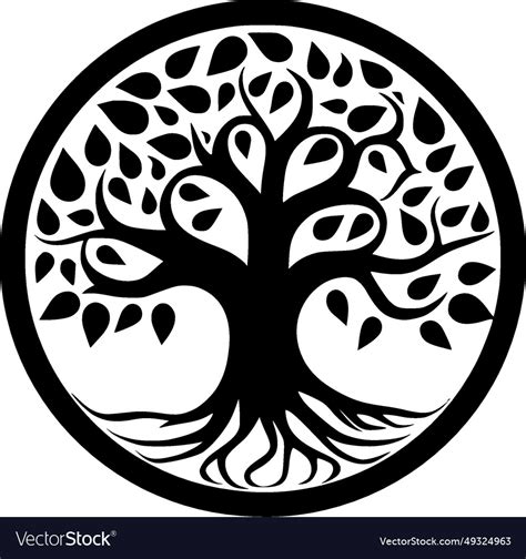 Tree Of Life Minimalist And Flat Logo Royalty Free Vector