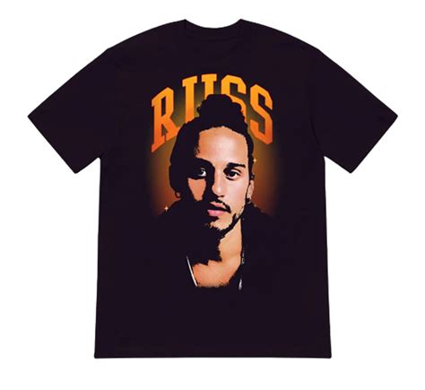 Russ Merch Face Black T-Shirt | WHAT’S ON THE STAR?