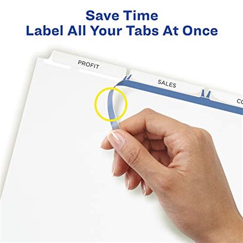 Avery 3 Tab Binder Dividers Easy Print Apply Clear Label Strip