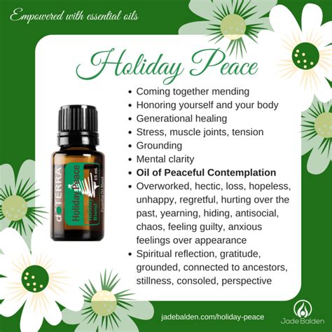 Holiday Peace Essential Oil Blend By Doterra Jades Oil Cards Jade Balden