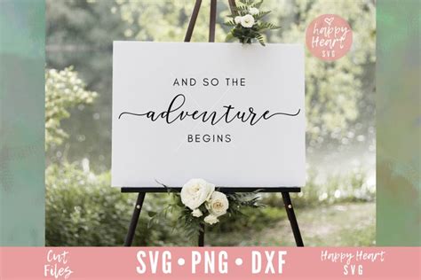 And So The Adventure Begins Svg Wedding Svg Wedding Sign