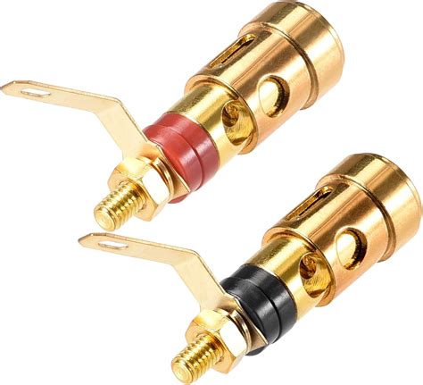 Amazon Uxcell 2Pairs 5mm Banana Jack Binding Post Gold Plated