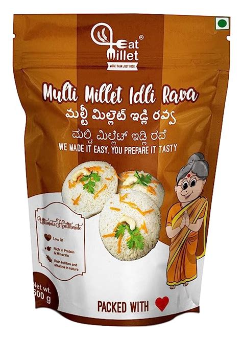 EatMillet Multi Millet Idli Rava Pack Of 2 500gm Each Ready To