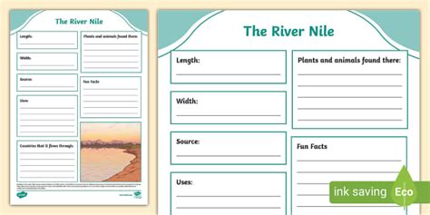 The River Nile Fact File Template Teacher Made Twinkl