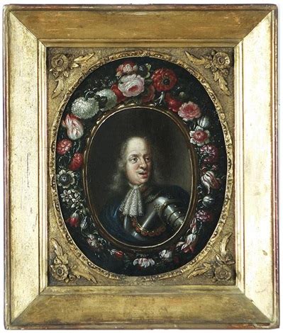 Ritratto Di Cosimo III De Medici In Una Ghirlanda Di Fiori Par Justus