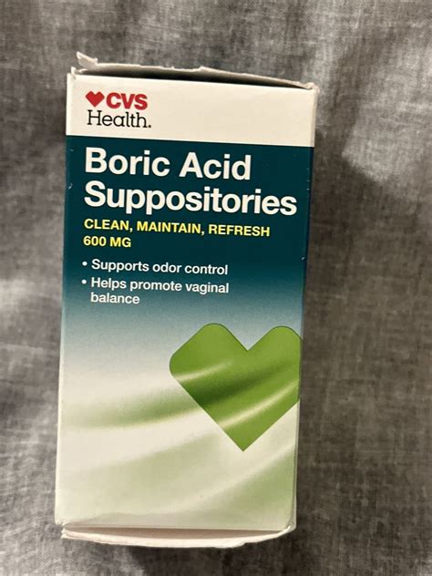 CVS Health Boric Vaginal Suppositories 600mg 30CT 02 2024 PH Balance EBay