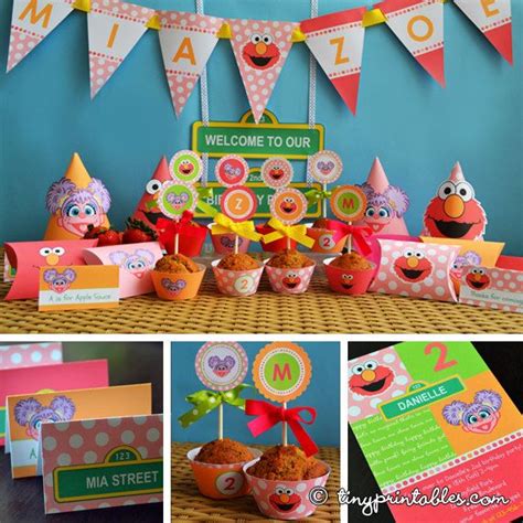 Elmo and Abby Party Printables With Matching Invites | Sesame street ...