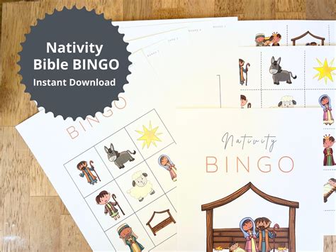 Nativity Bingo Game Printable Nativity Bible Bingo Christmas Nativity ...