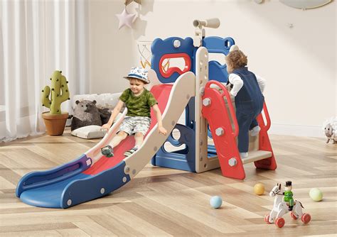 Suteck 6 in 1 Kids Slide Playset for Toddlers 1-3, Indoor Outdoor Toddler Slide | Wayfair