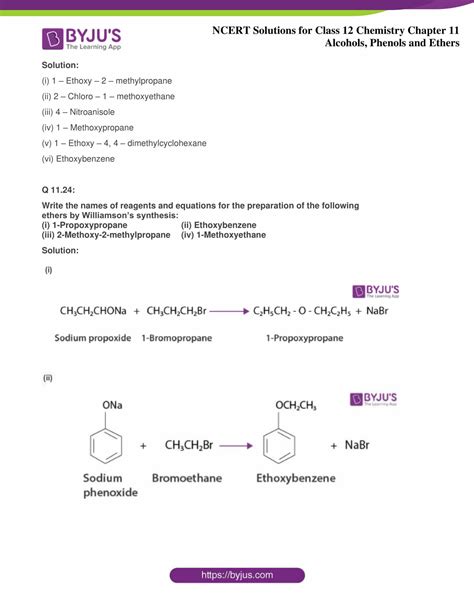 Ncert Solutions For Class 12 Chemistry Chapter 11 Alcohols Phenols And Ethers