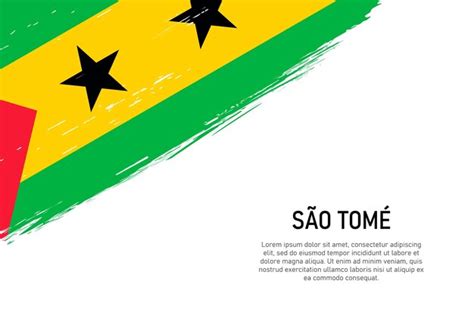 Premium Vector Grunge Styled Brush Stroke Background With Flag Of Sao