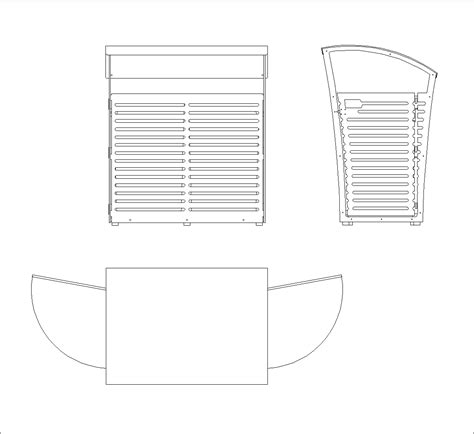 Papelera Con Vaciado Lateral Dwg Bloque Cad Descarga Gratis