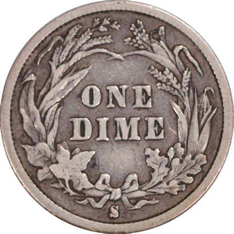 1892 S Barber Silver Dime Vf Uncertified 206 Ebay