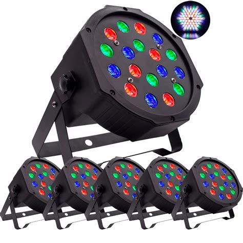 6x Canhão Refletor Led 18 36 Leds Rgb Bivolt Strobo Digital