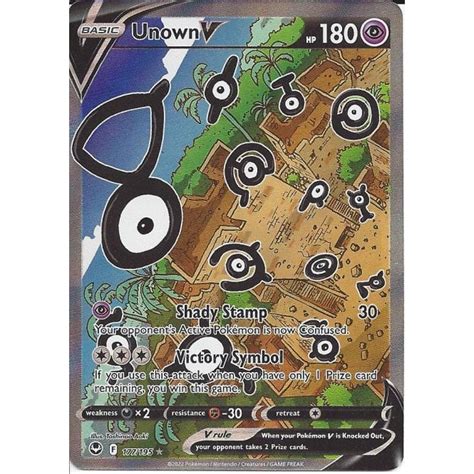 Pokemon Trading Card Game 177 195 Unown V Rare Ultra Card SWSH 12