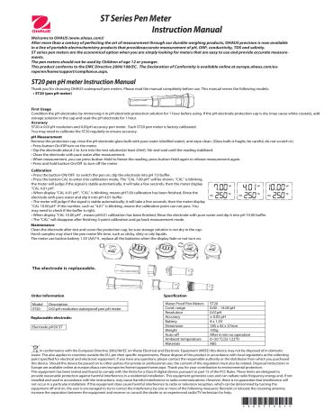 Ohaus St Starter Pen Meters Manual Manualzz