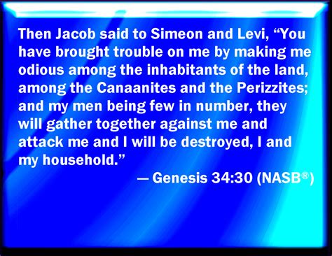 Genesis 3430 And Jacob Said To Simeon And Levi You Have Troubled Me