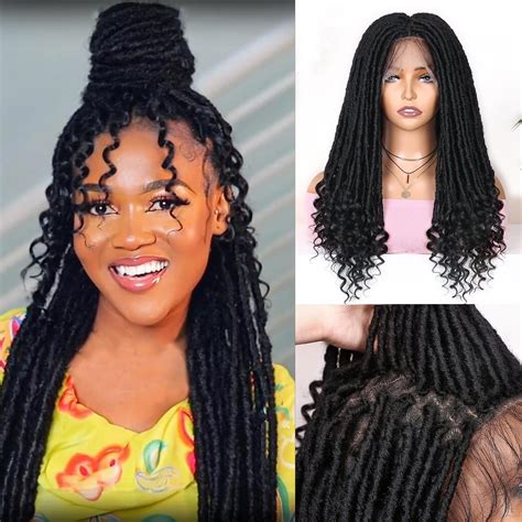 Amazon Lady Miranda Goddess Faux Locs Wig Full Lace Front